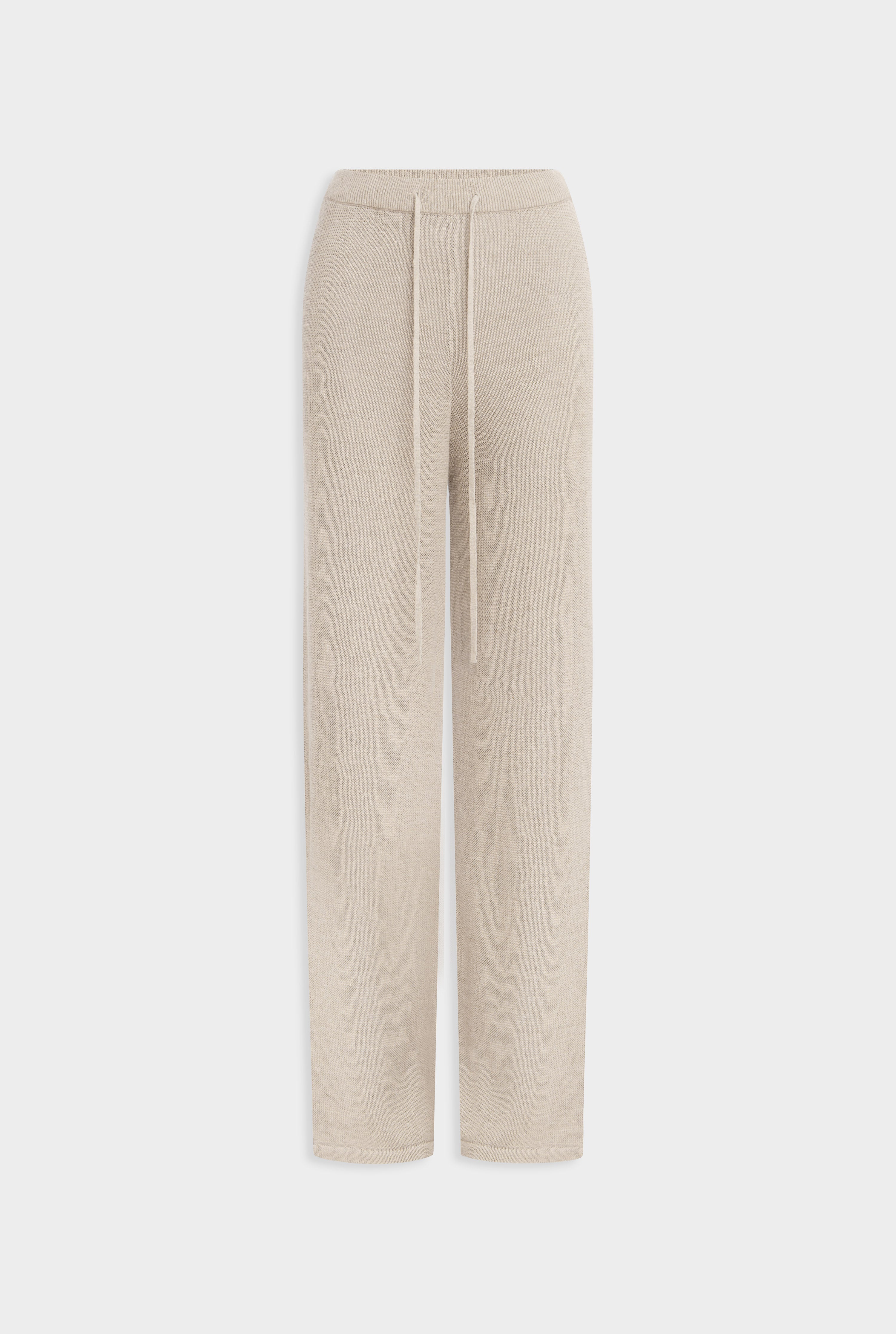 Linen Knitted Pant - Taupe