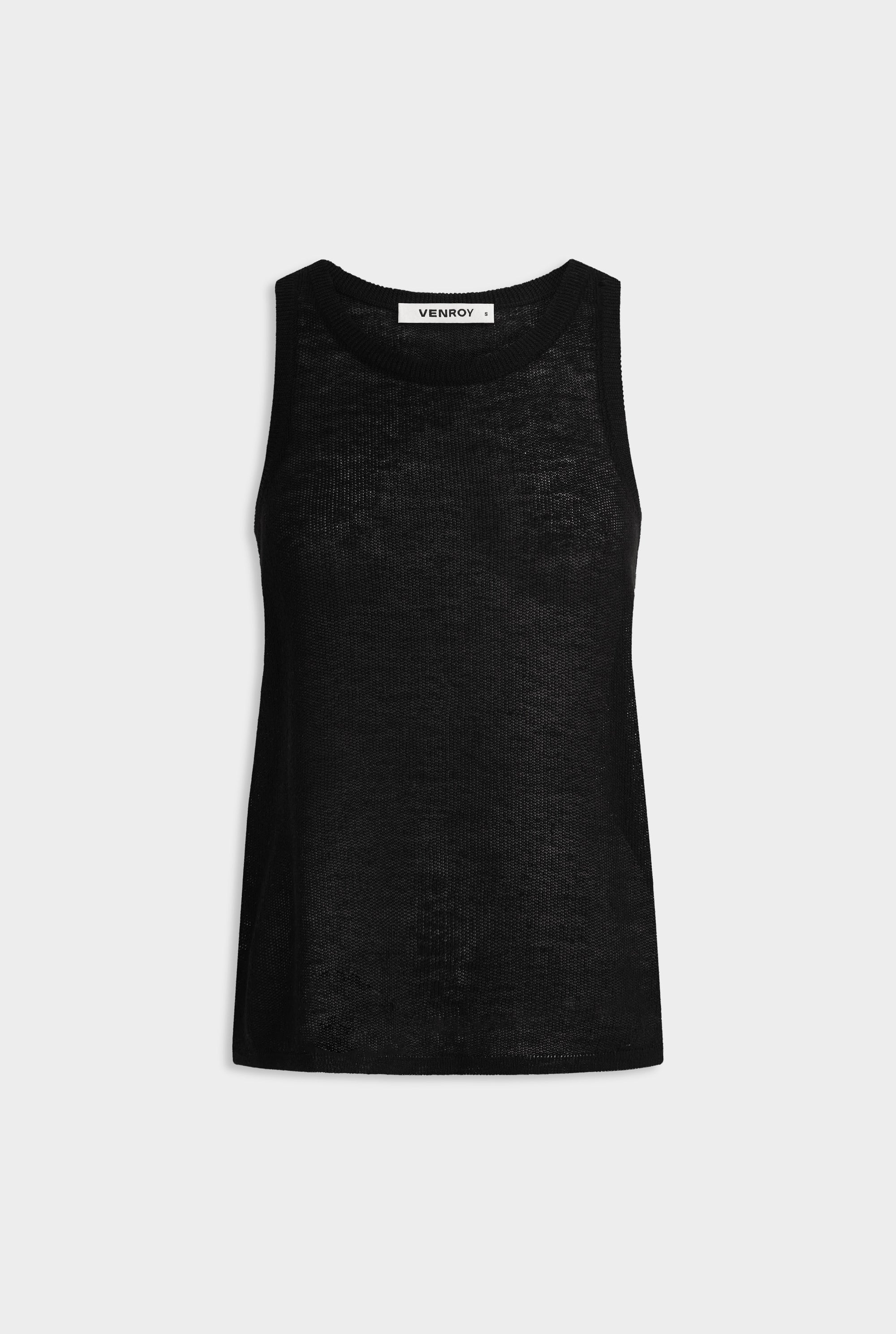 Linen Knitted Tank - Black