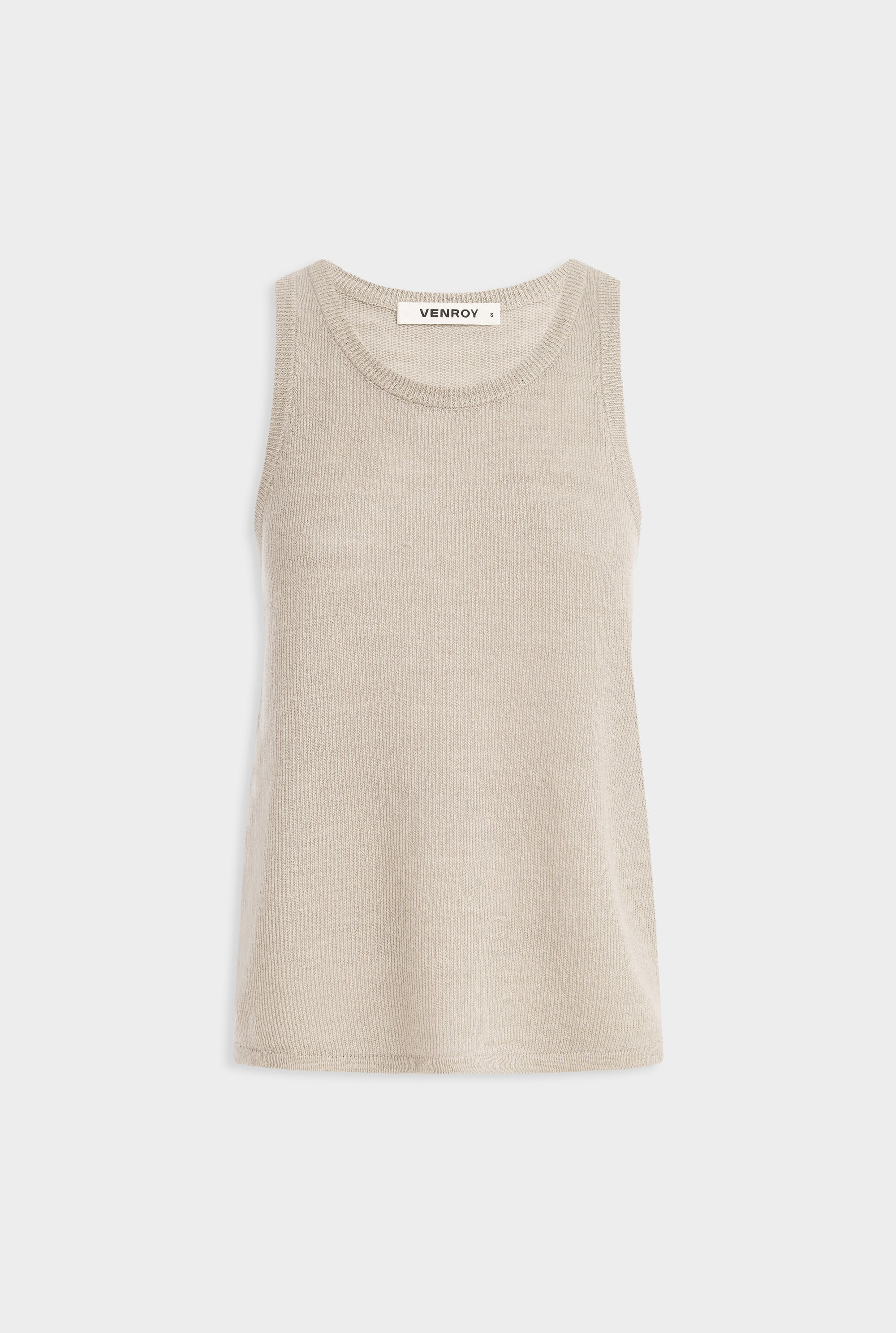 Linen Knitted Tank - Taupe