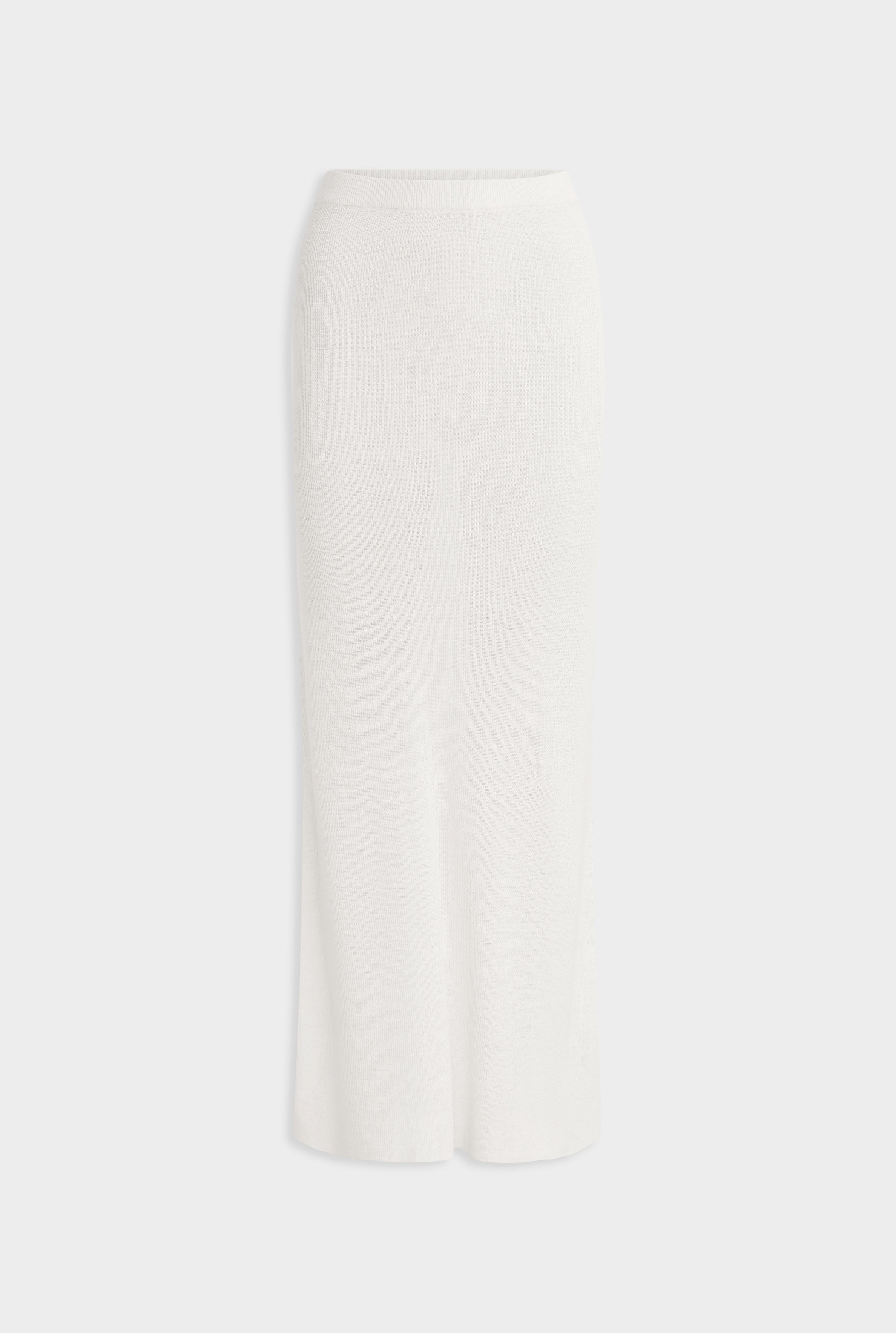 Rib Knitted Skirt - Off White