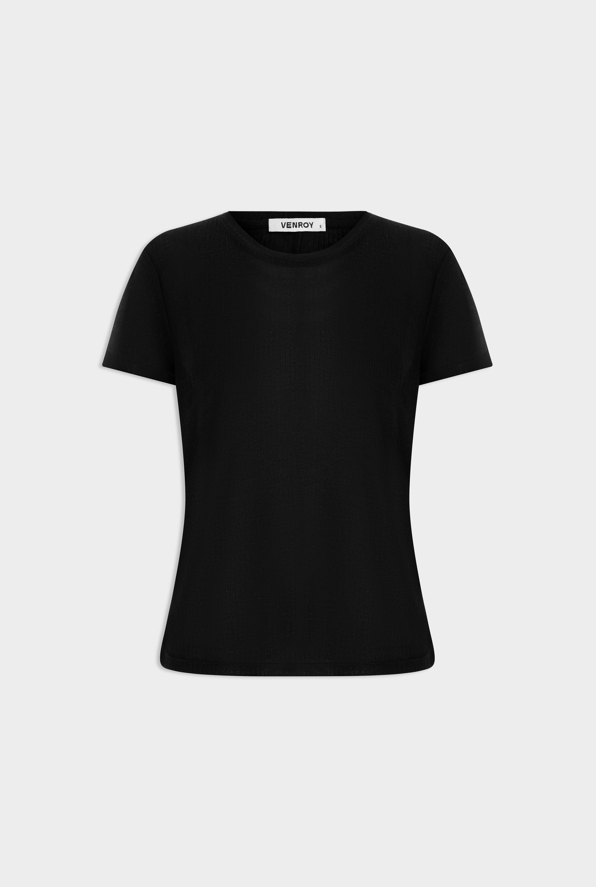 Ribbed Jersey Tee - Black