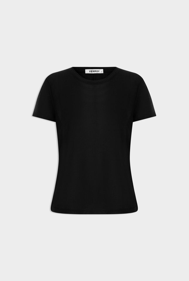 Ribbed Jersey Tee - Black