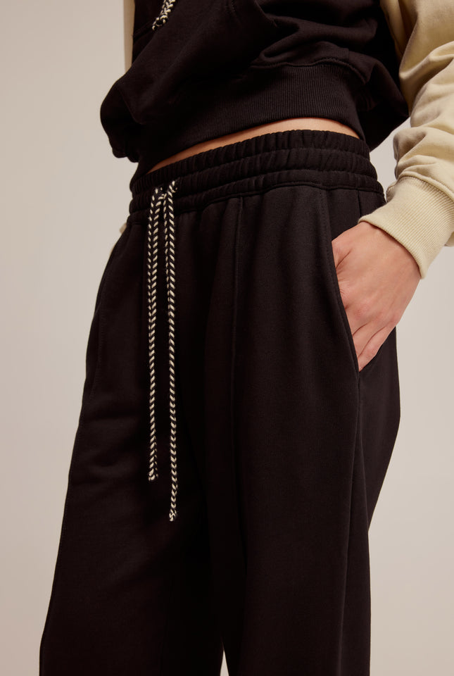 Straight Leg Track Pant - Black