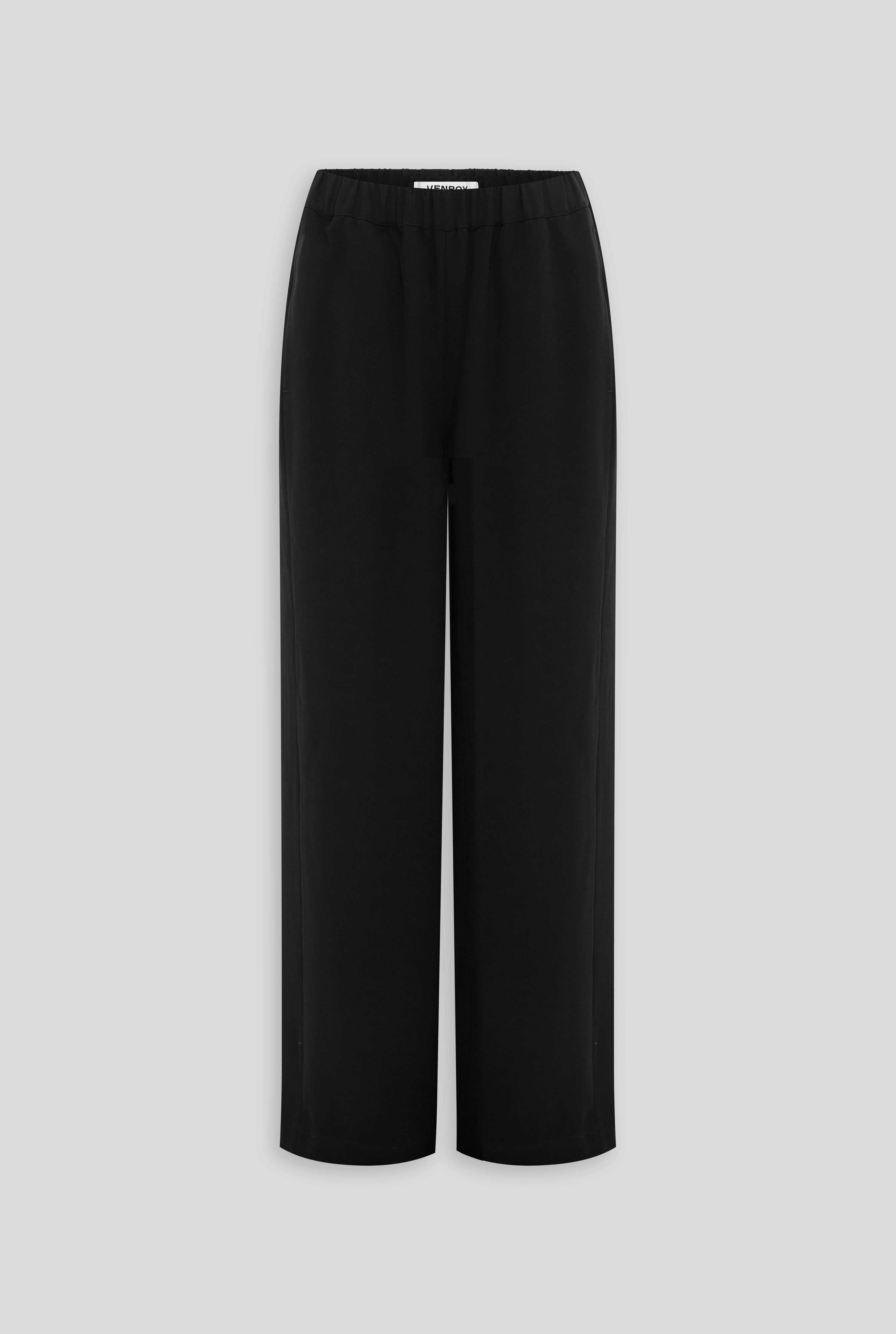 Wide Leg Panelled Pant - Black