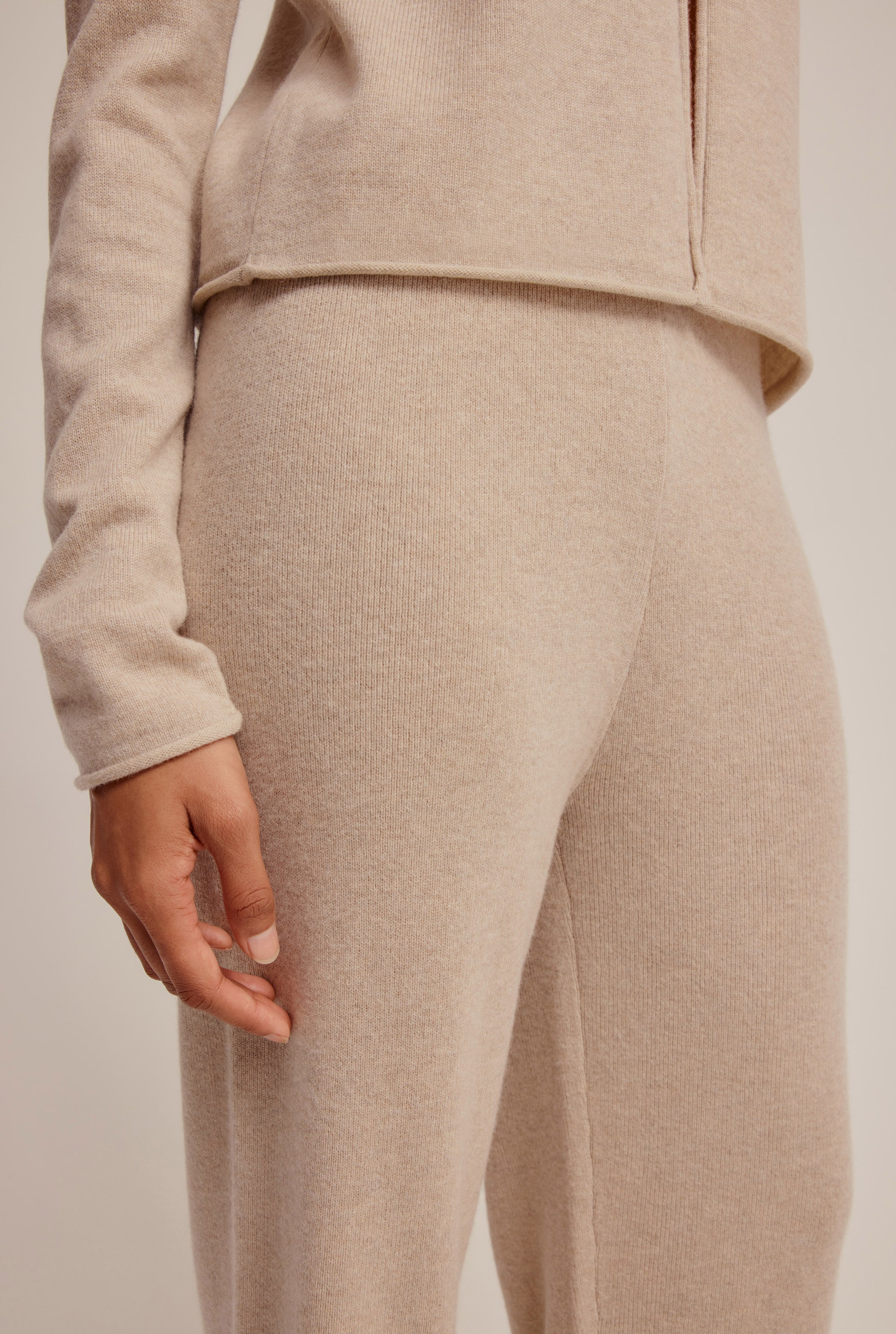 Wool Cashmere Knitted Pant - Sand Marl