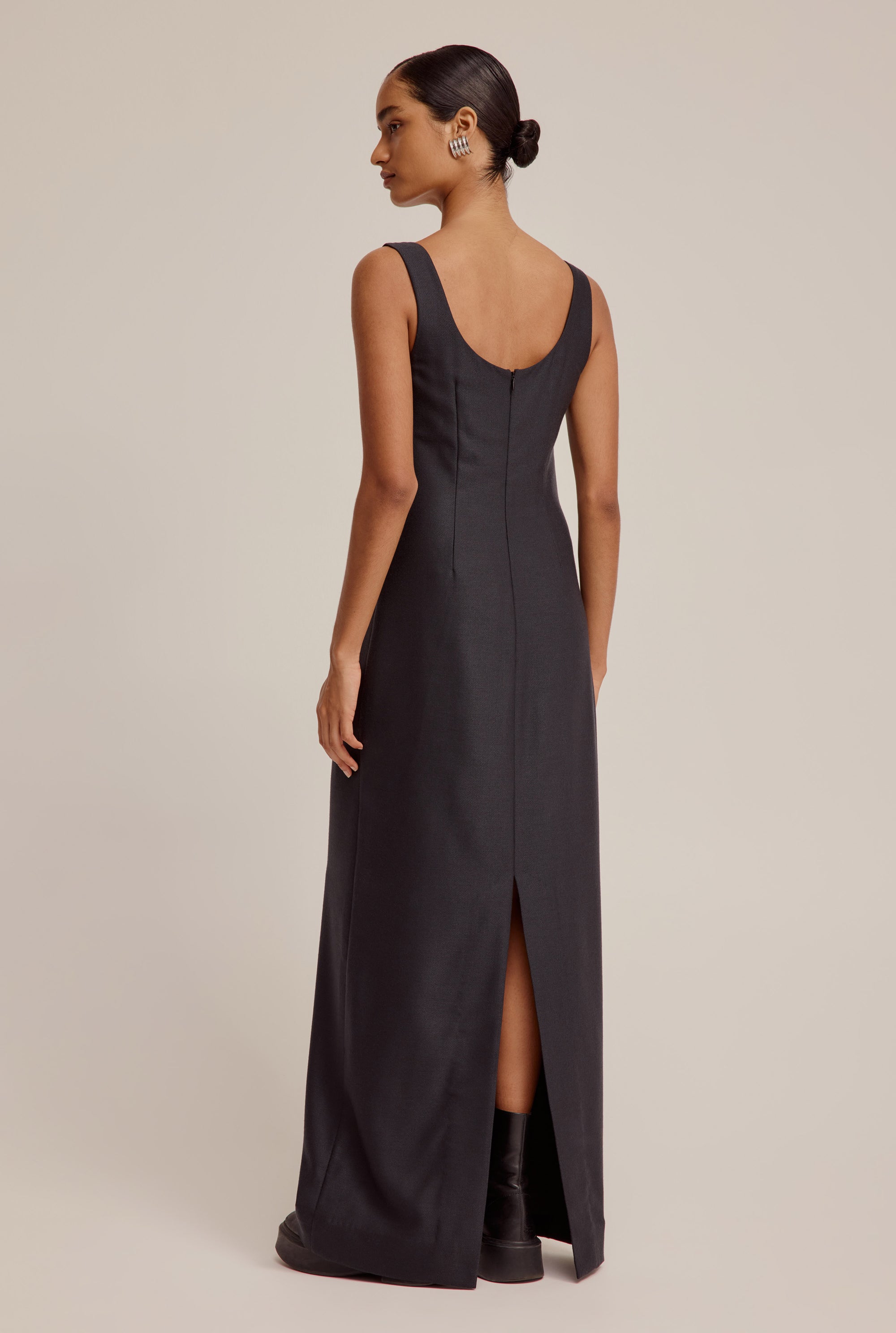 Wool Maxi Dress - Dark Charcoal