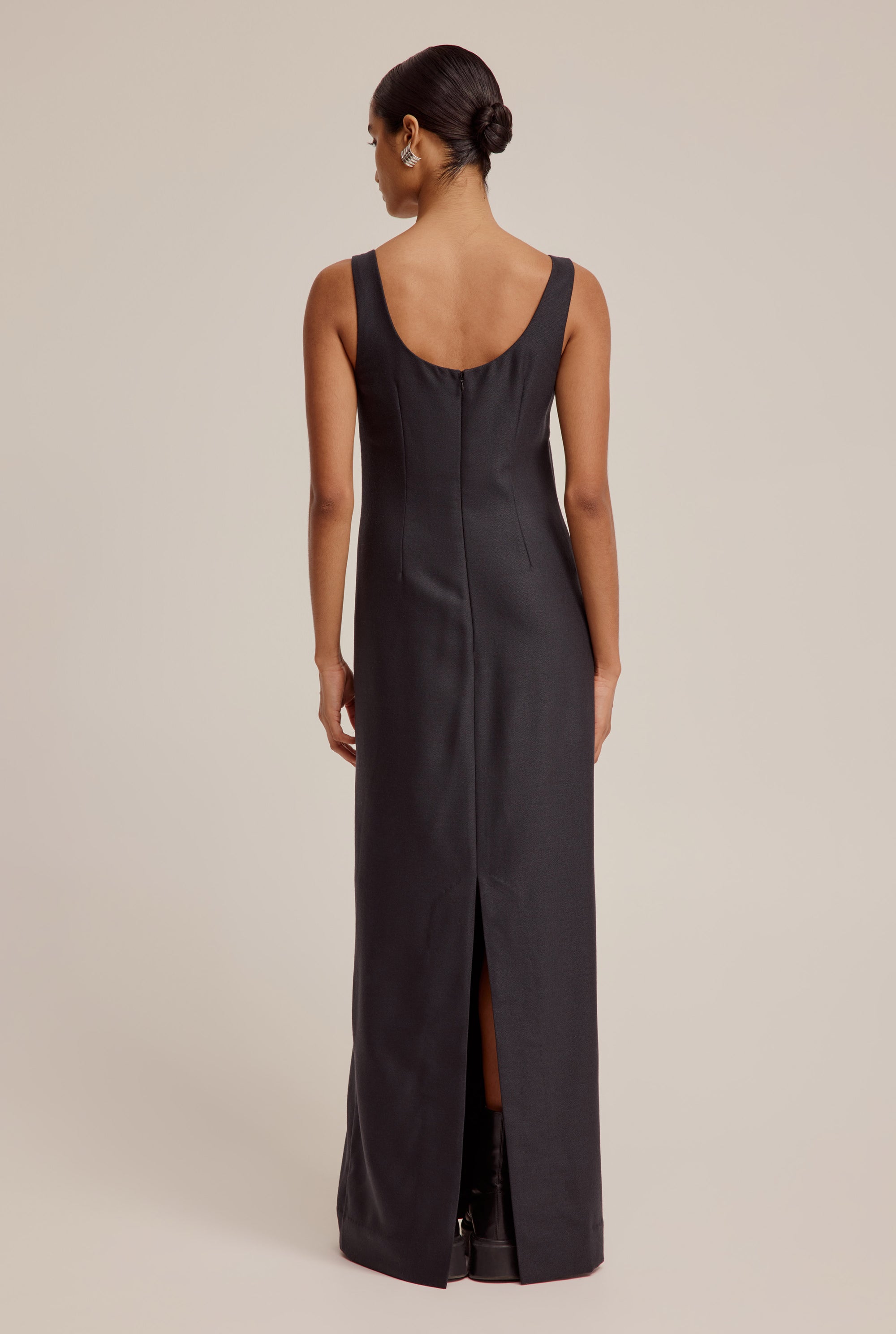 Wool Maxi Dress - Dark Charcoal