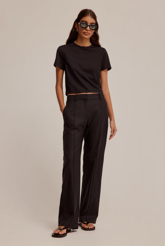 Wool Tailored Trouser - Black