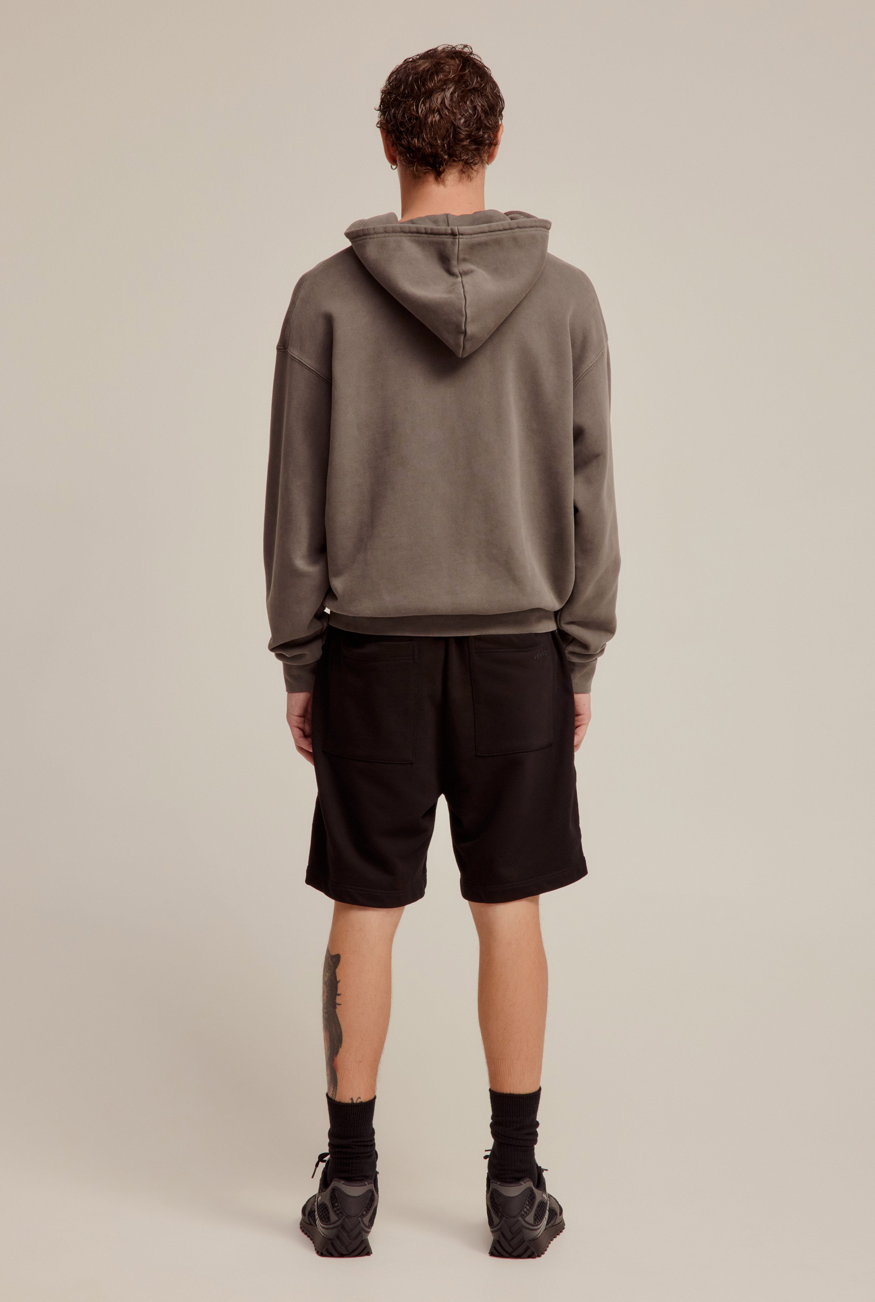 Pigment Dyed Heavy Weight Track Hoodie - Charcoal