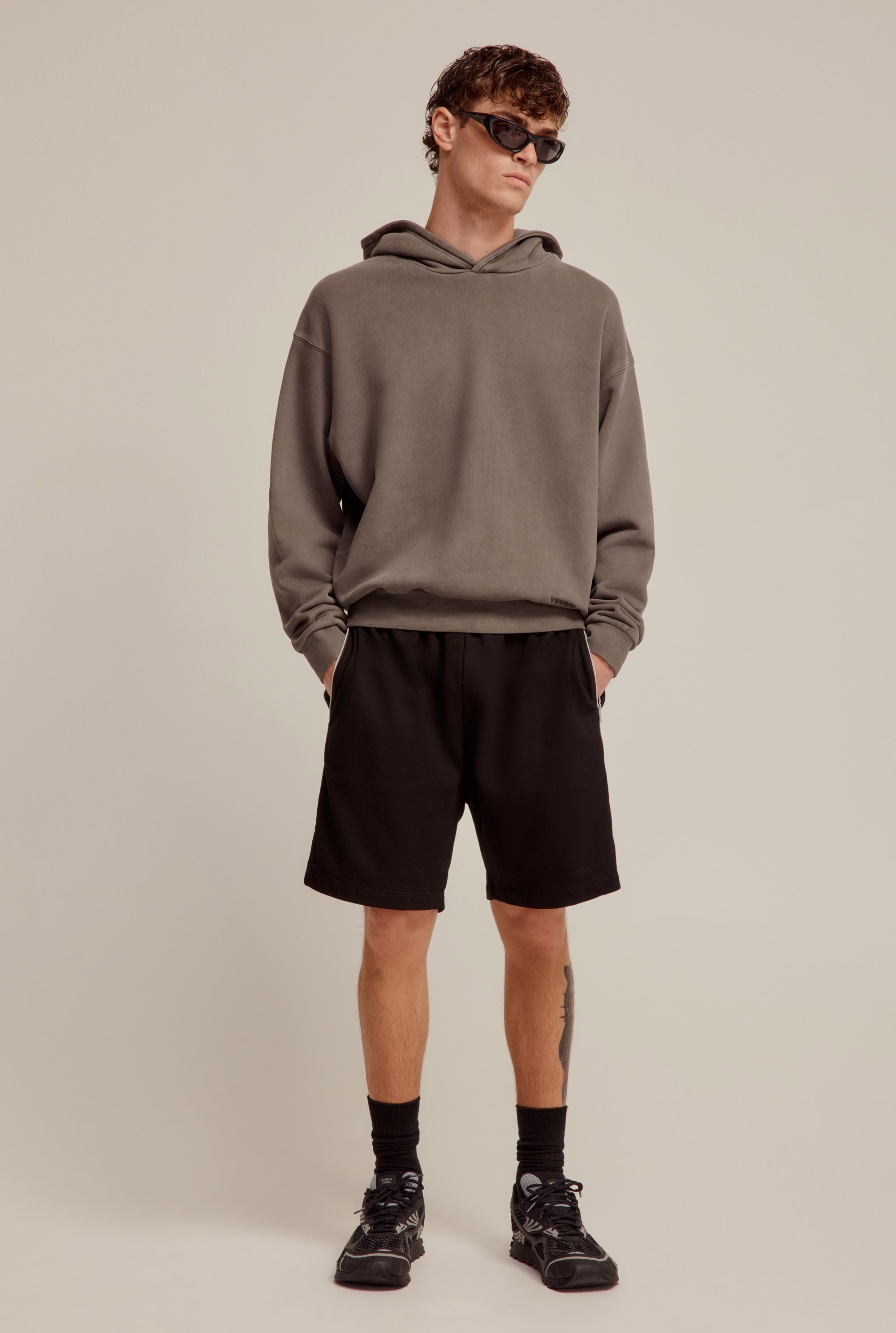 Pigment Dyed Heavy Weight Track Hoodie - Charcoal