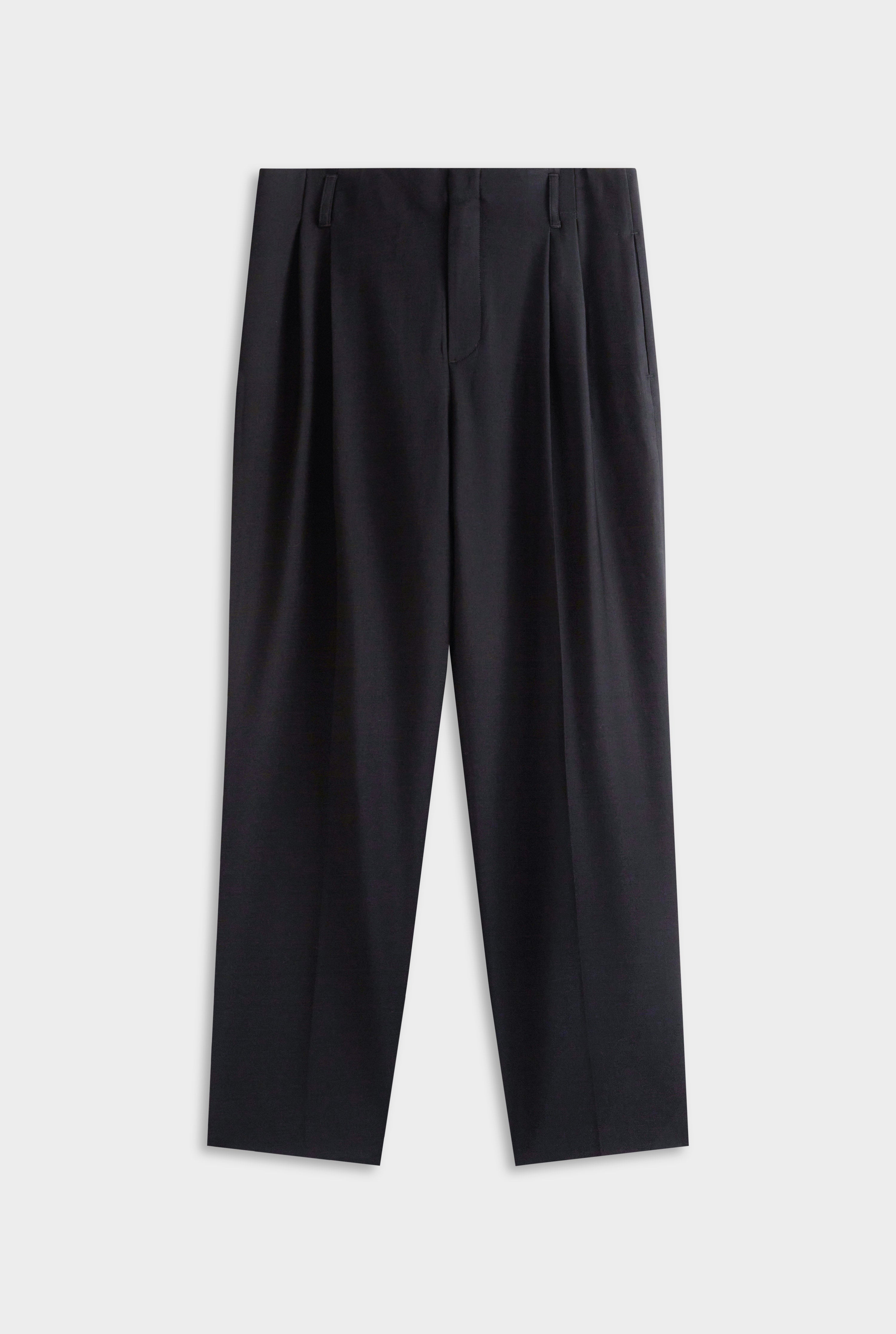 Tailored Wool Suit Trouser - Black