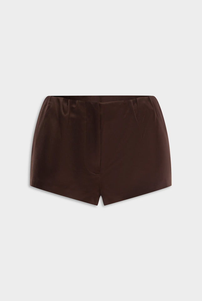 Silk Cotton Mini Short - Dark Chocolate