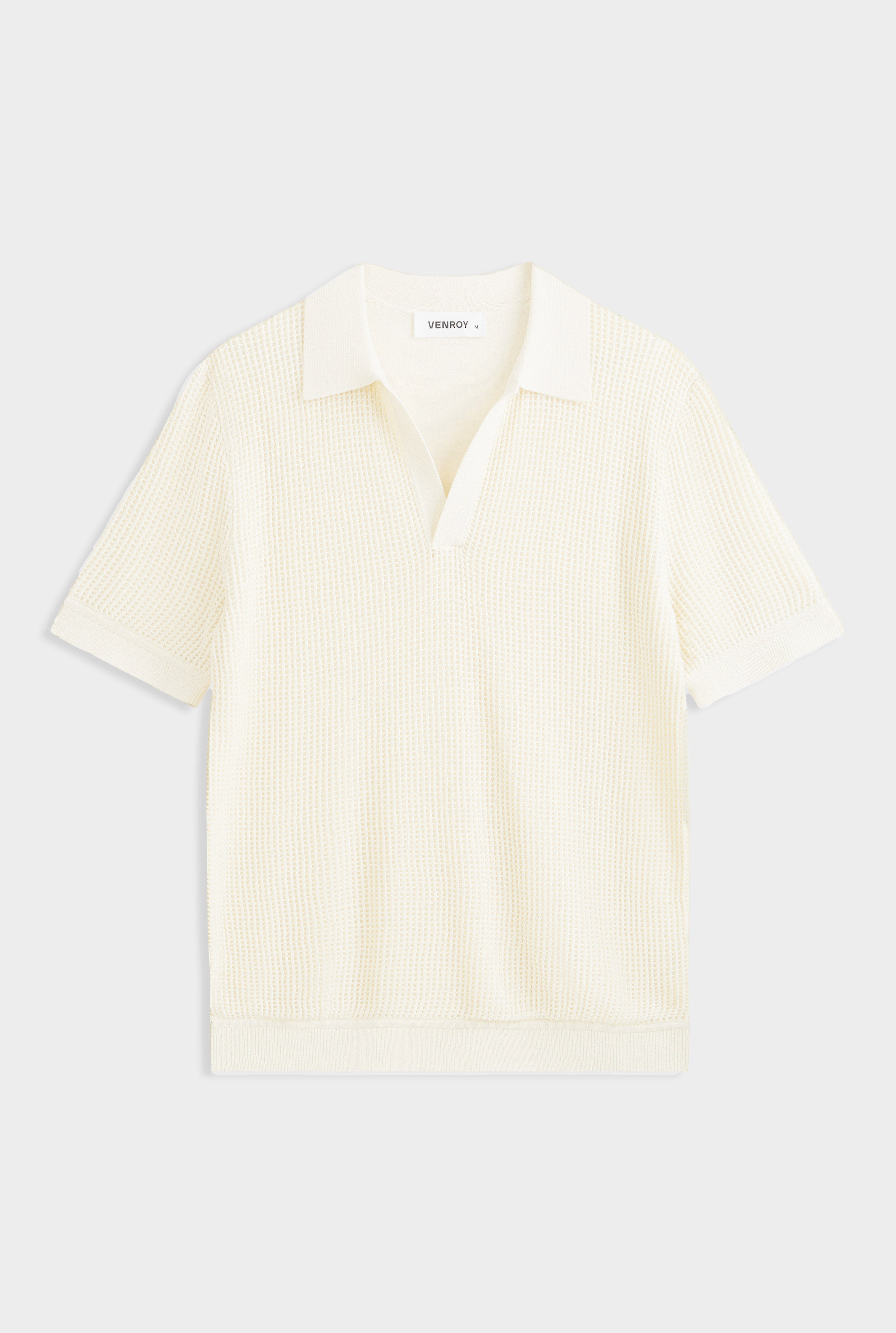 Double Layer Knit Polo - Cream