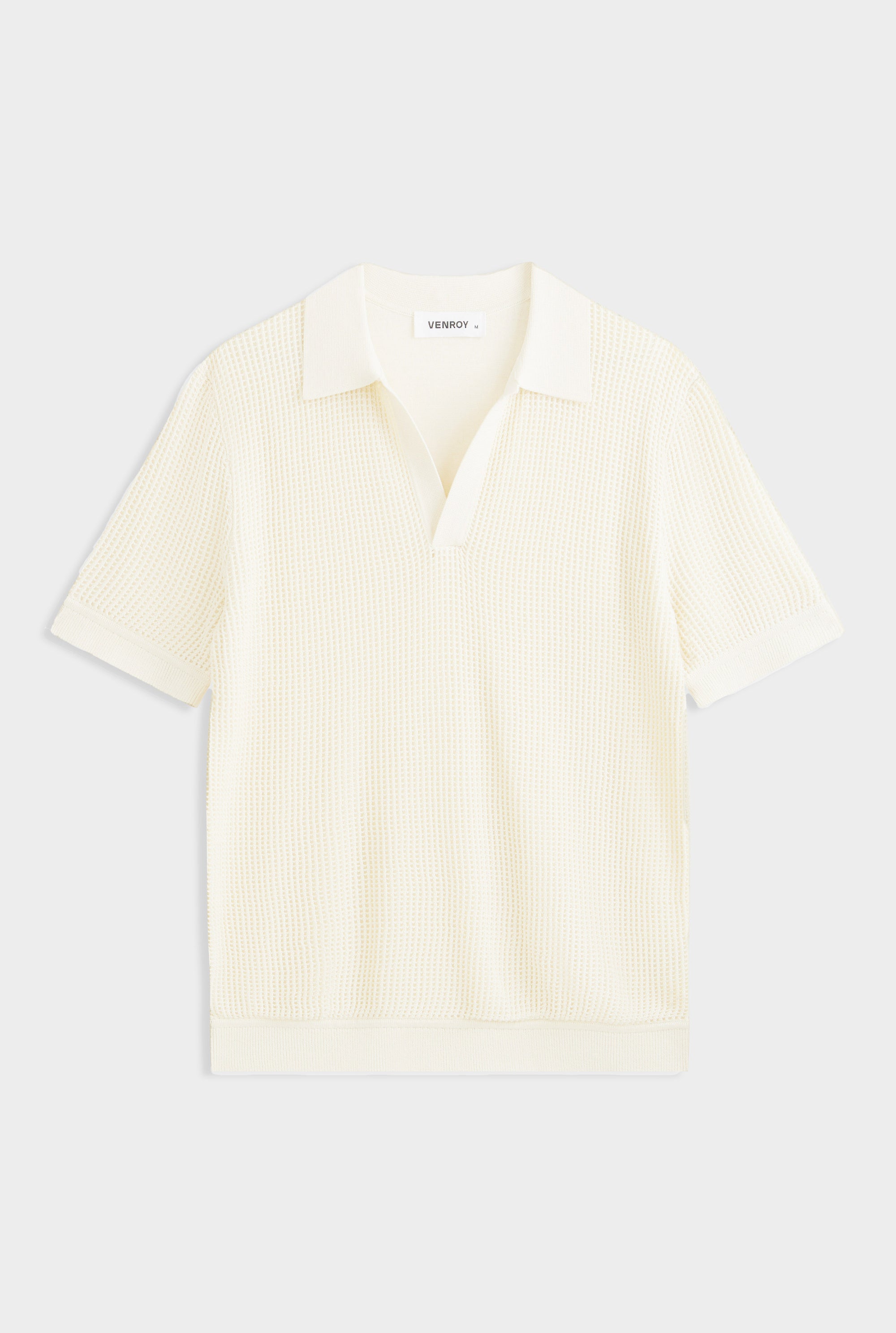 Double Layer Knit Polo - Cream