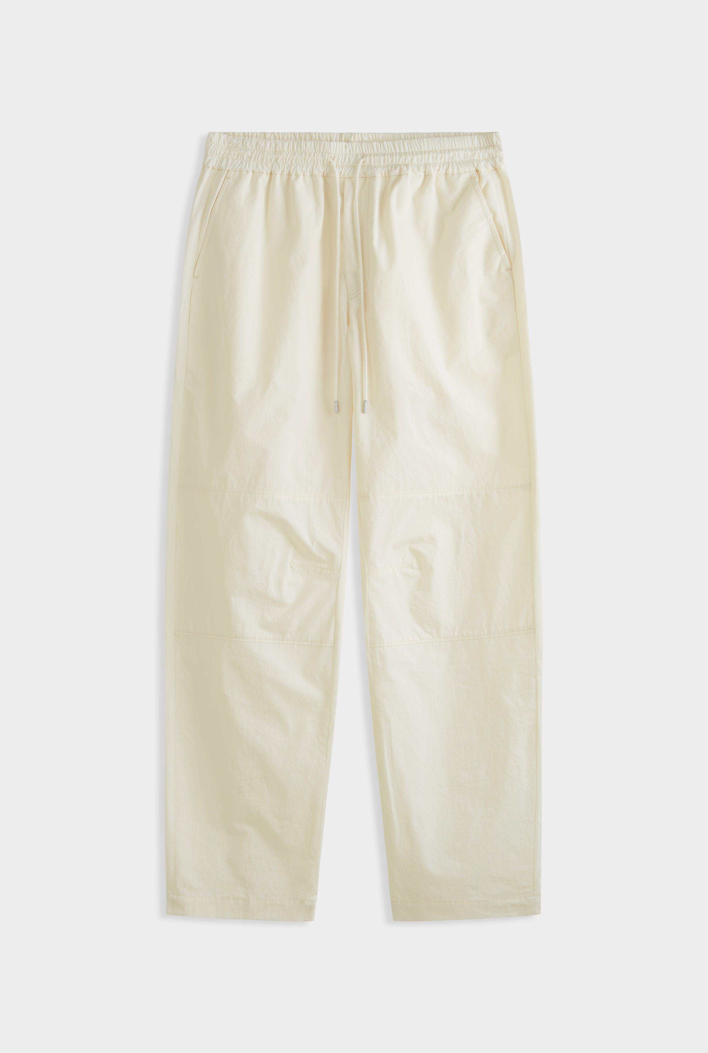 Panelled Poplin Trouser - Cream