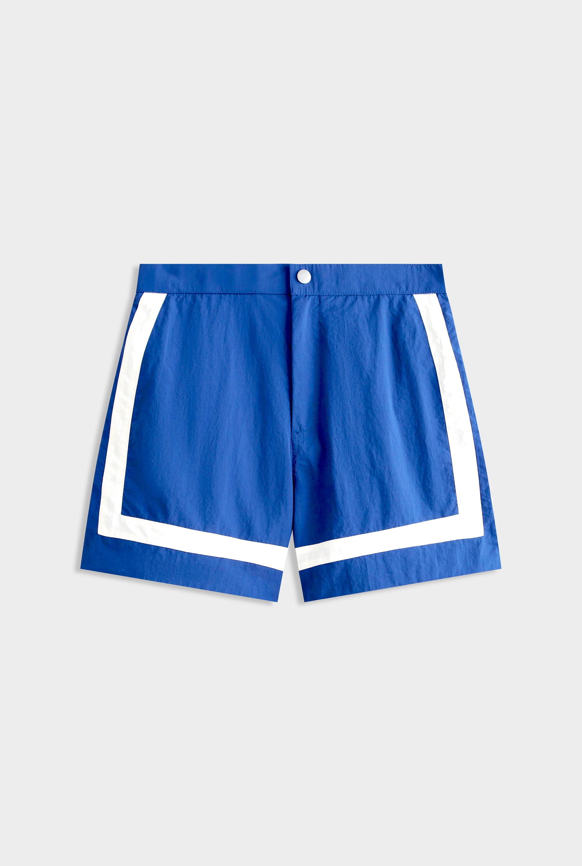 Snaplock Panelled Border Swim Short - Royal Blue/Cream