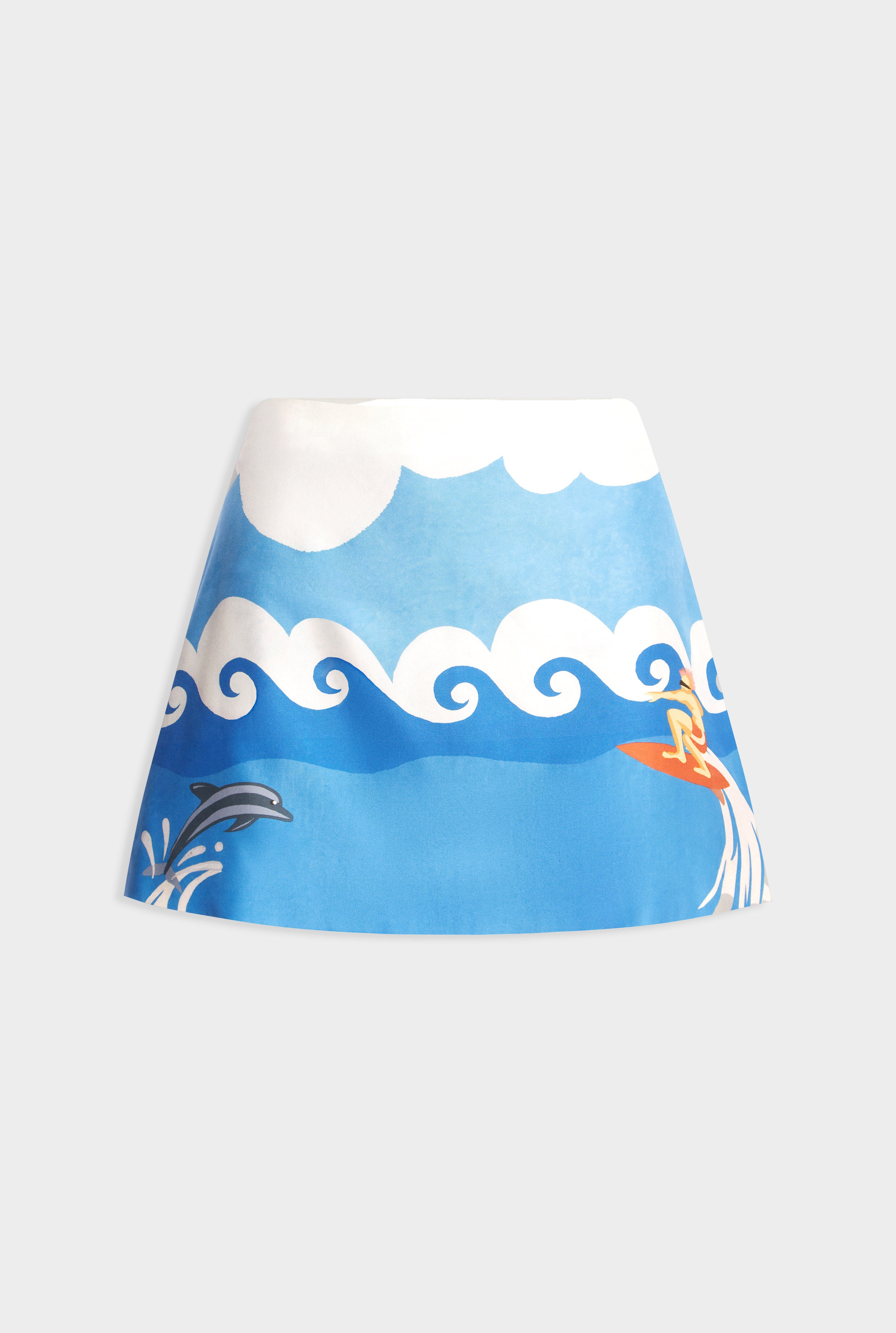 Silk Mini Skirt - Bondi Surf Scene