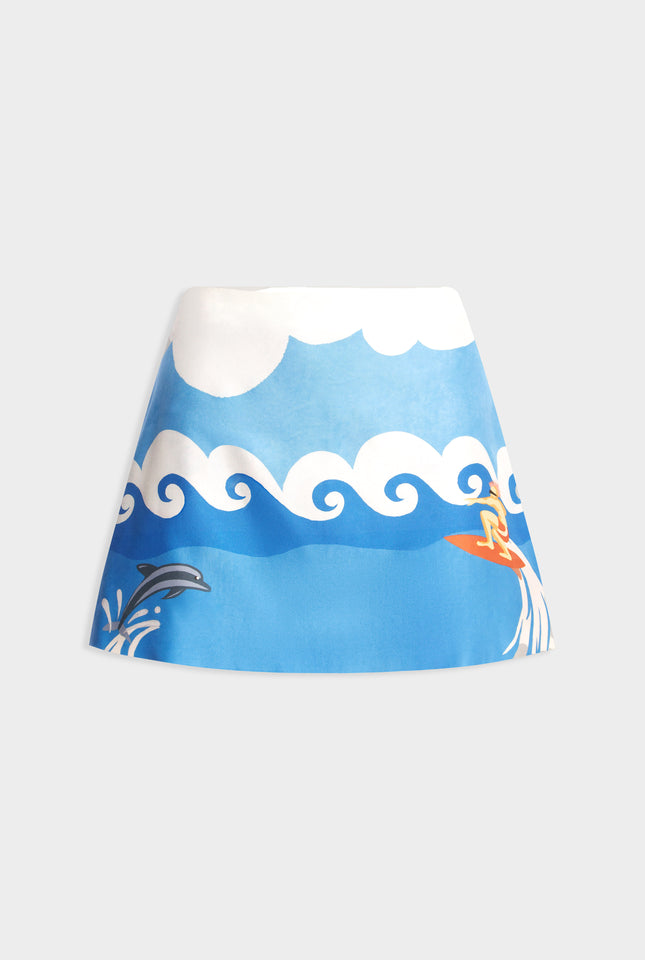 Silk Mini Skirt - Bondi Surf Scene