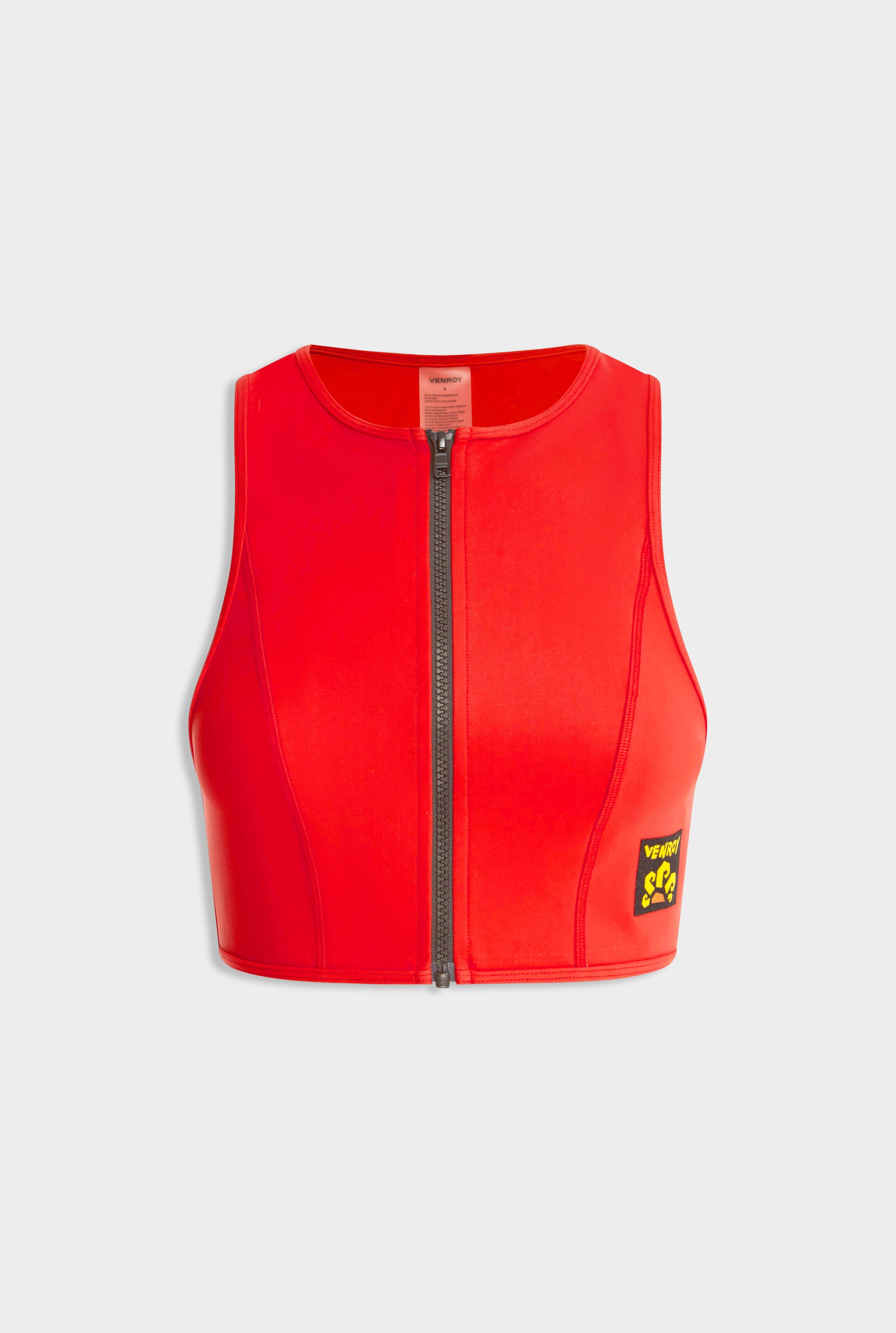 Zip Front Swim Tank - Red