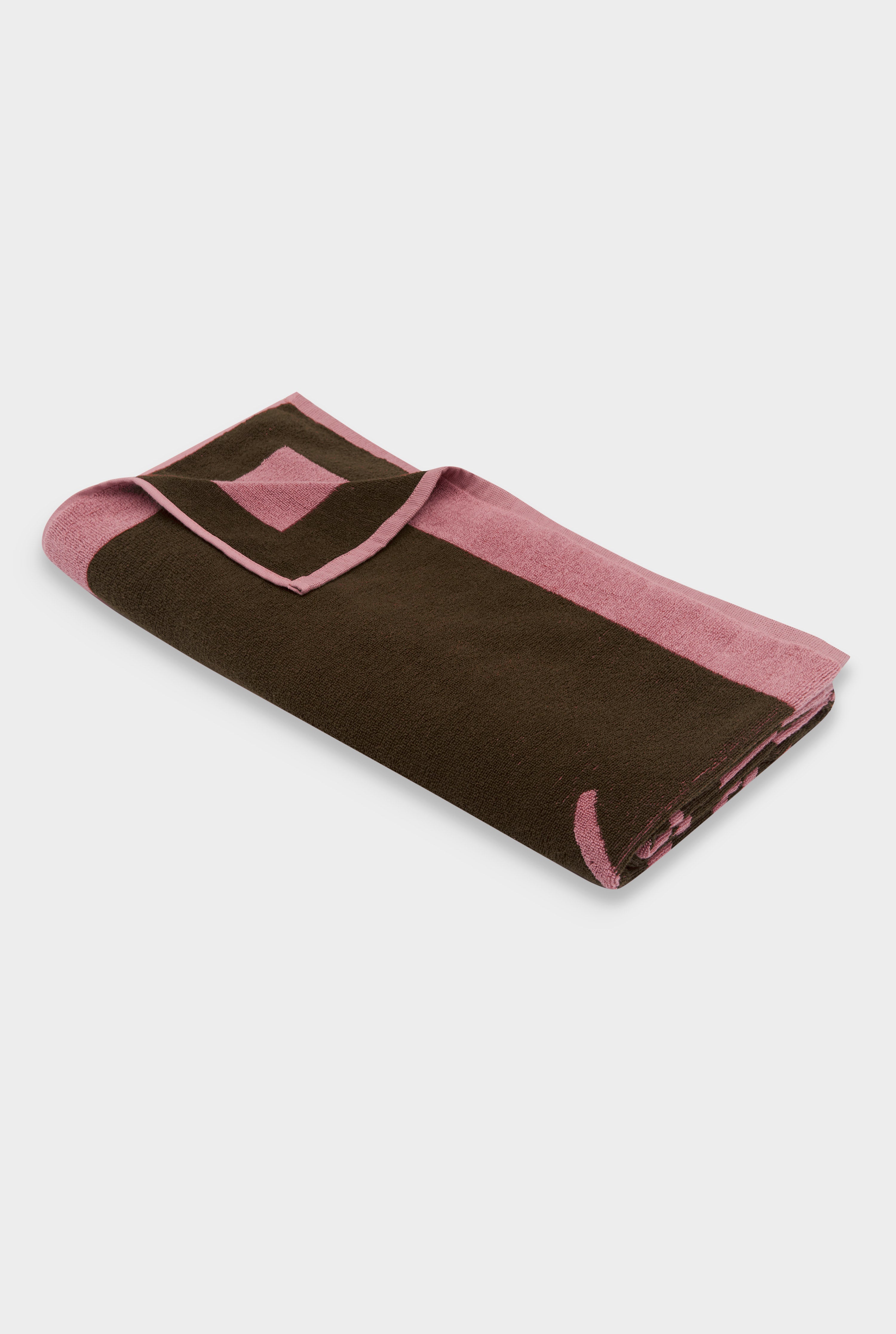 Venroy Jacquard Towel - Cocoa/Pink