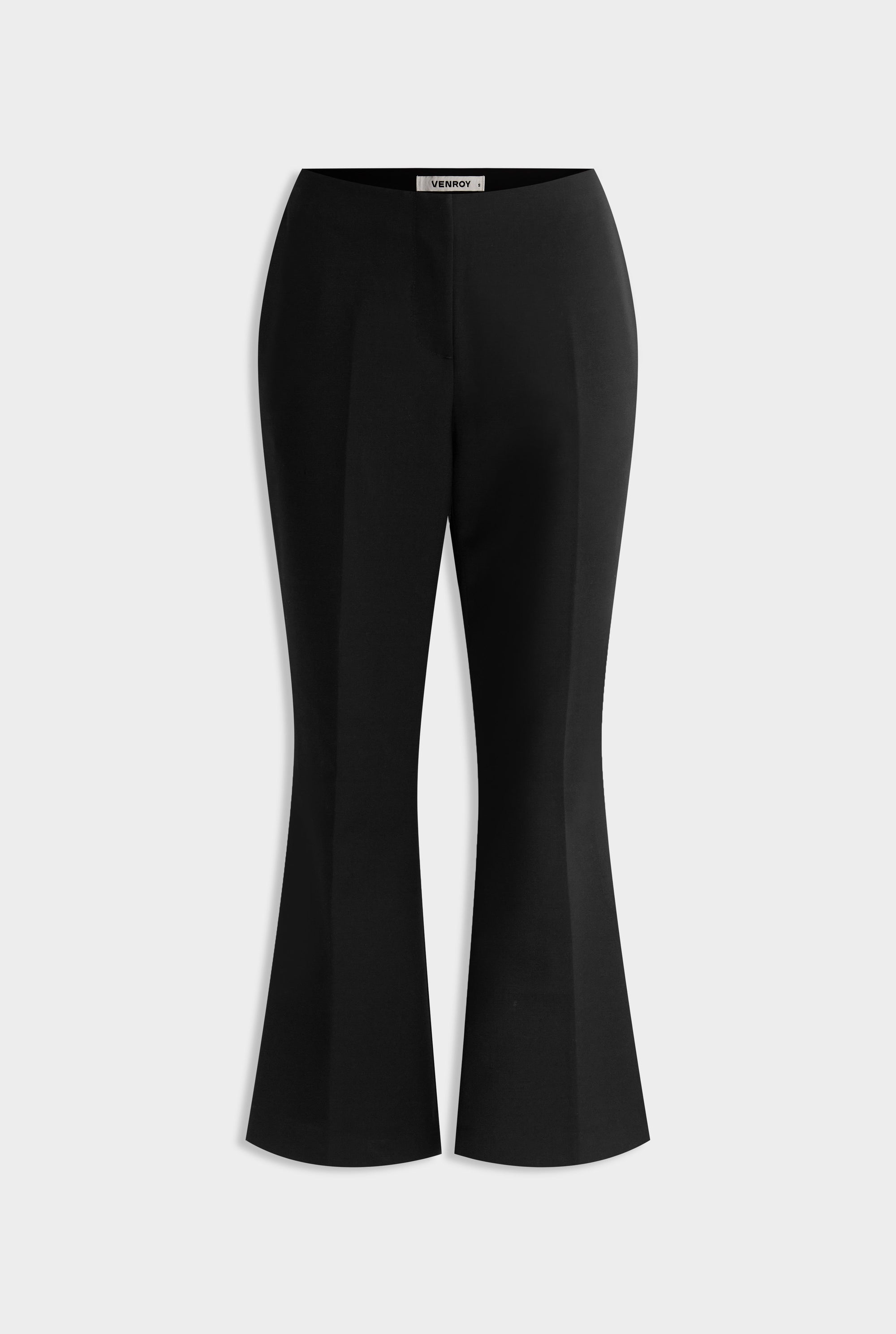 Low Rise Stretch Wool Pant -  Black