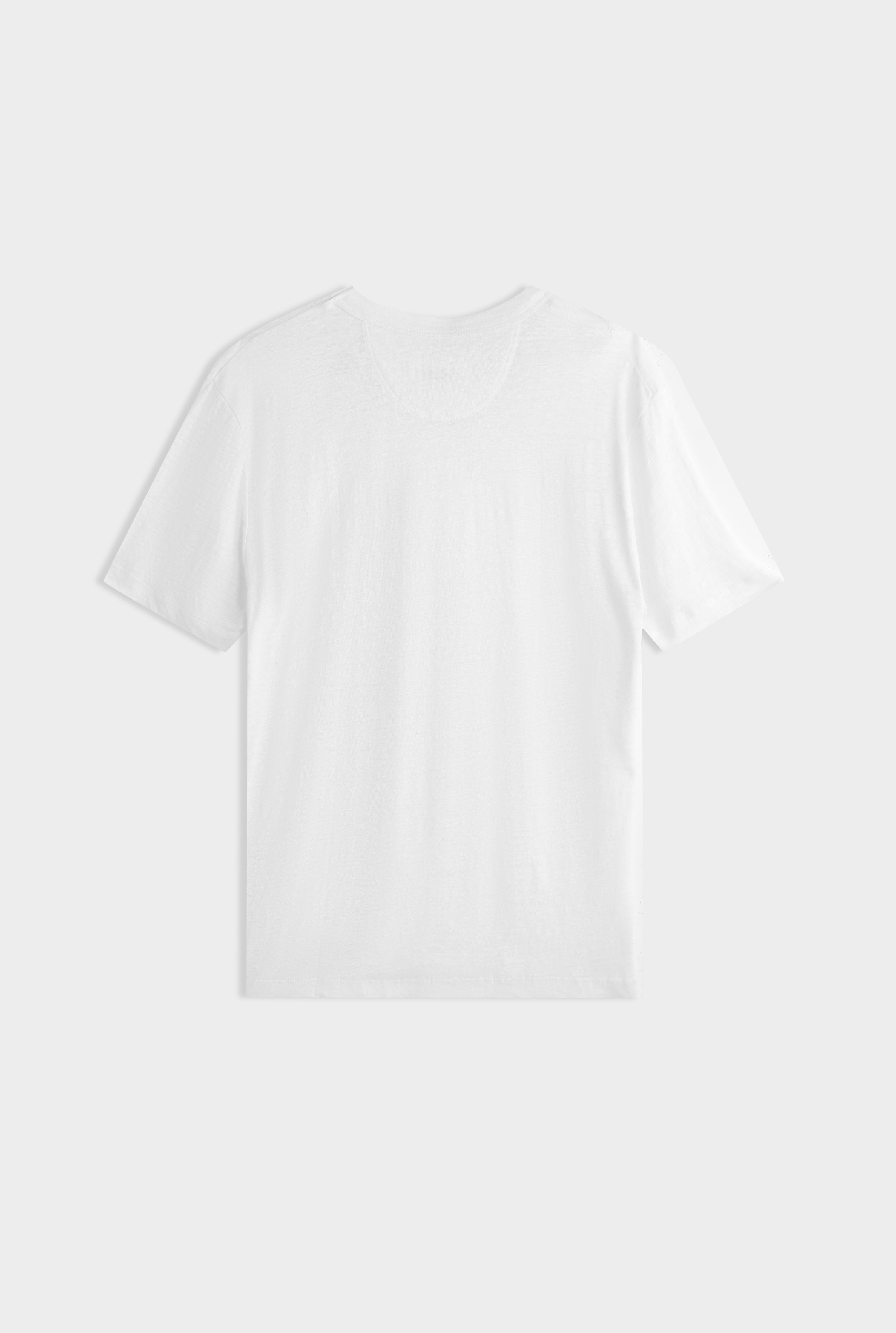 Coverstitch Linen T-Shirt - White