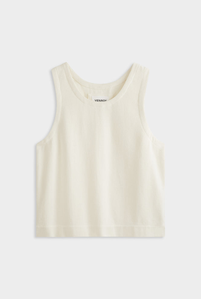 Textured Cotton Tank - Cream