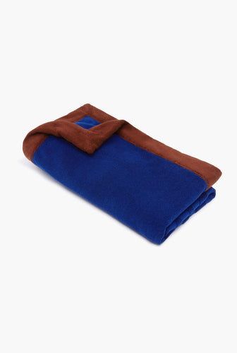 Venroy Border Towel - Royal Blue/Mahogany Brown