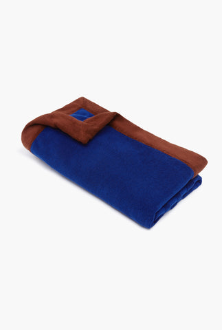 Venroy Border Towel - Royal Blue/Mahogany Brown