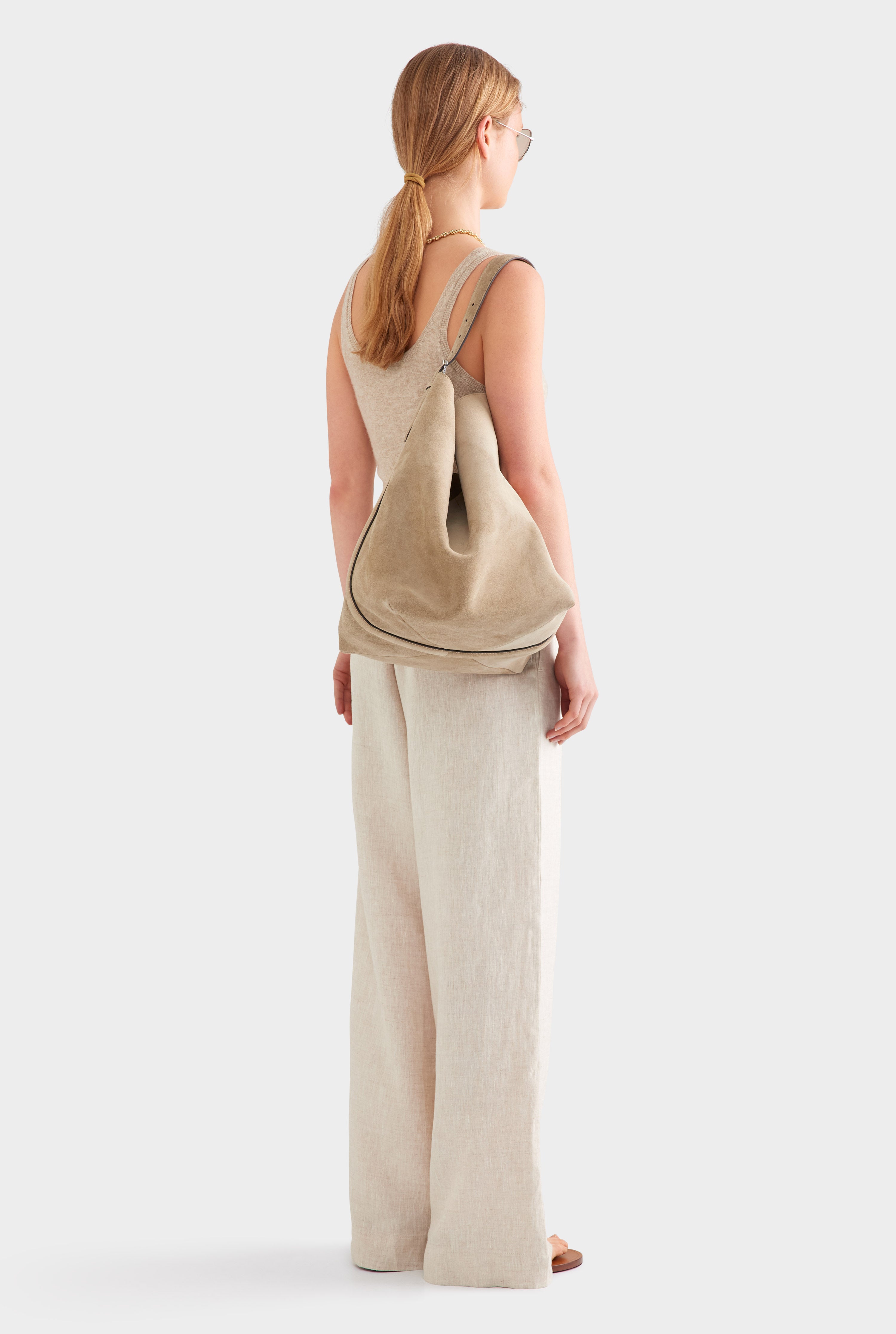 Heavyweight Wide Leg Linen Pant - Sand