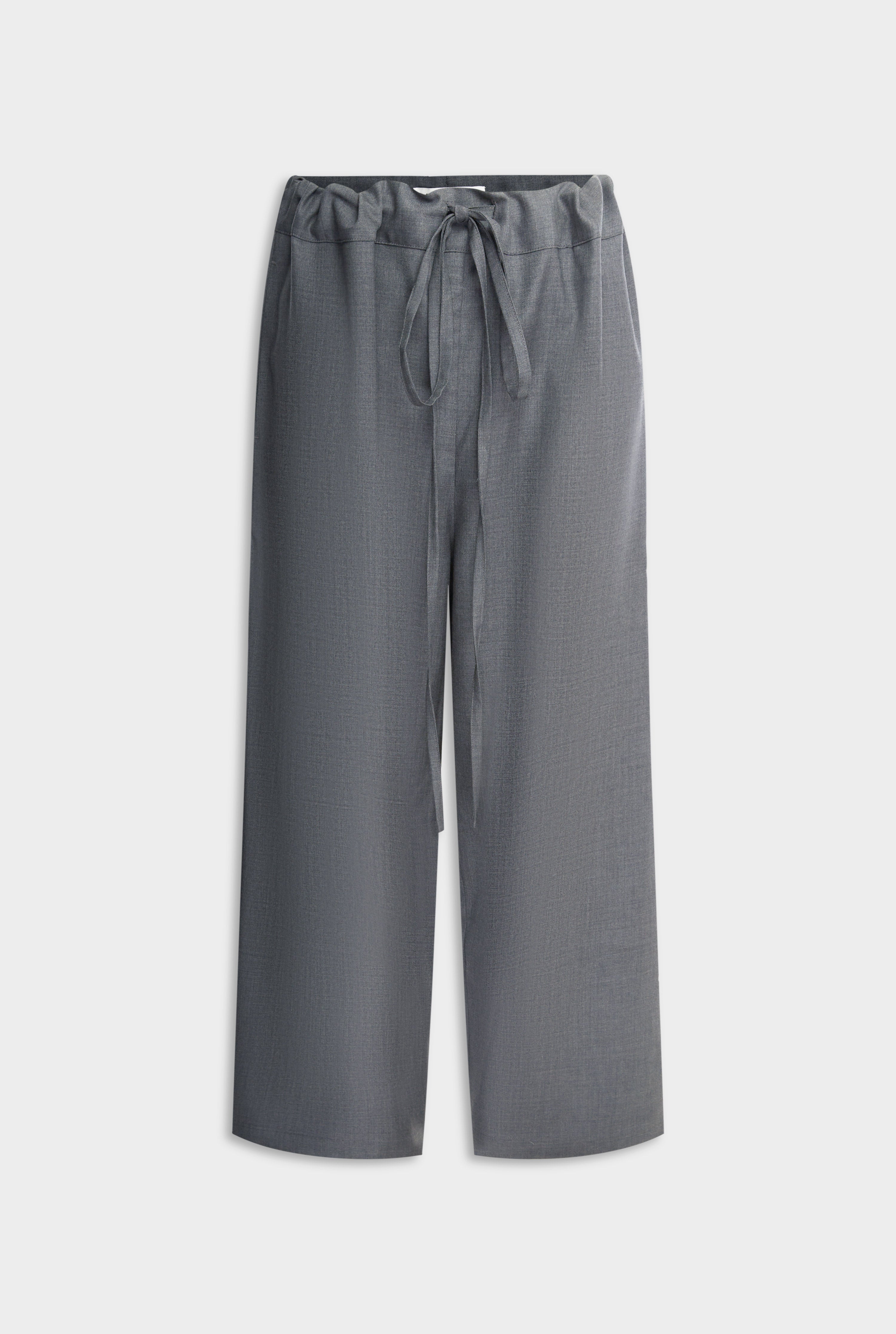 Wool Paperbag Pant - Dark Grey Marl