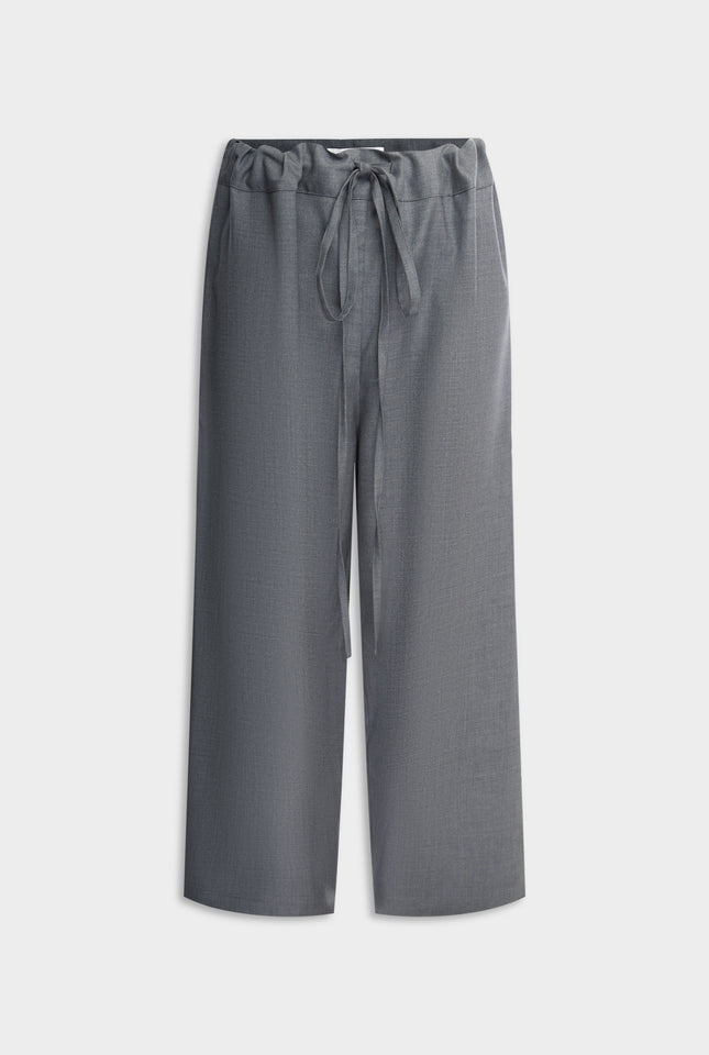 Wool Paperbag Pant - Dark Grey Marl