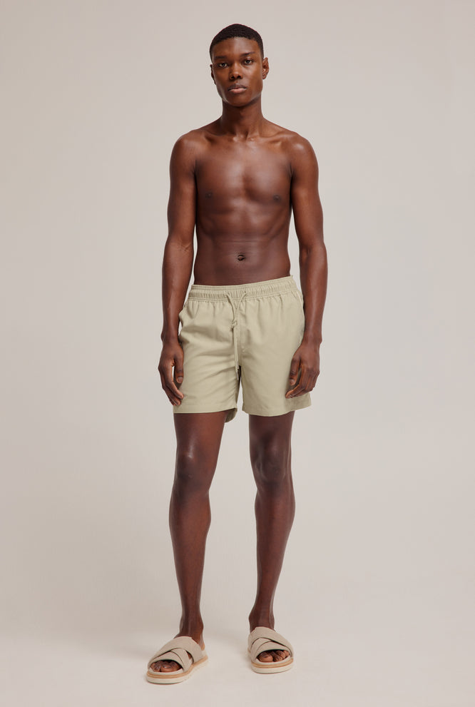Solid Swim Short - Chocolate/Violet Stripe Tape